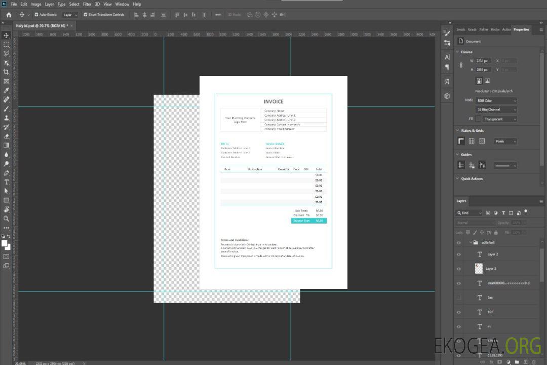Modèle de facture de plomberie template